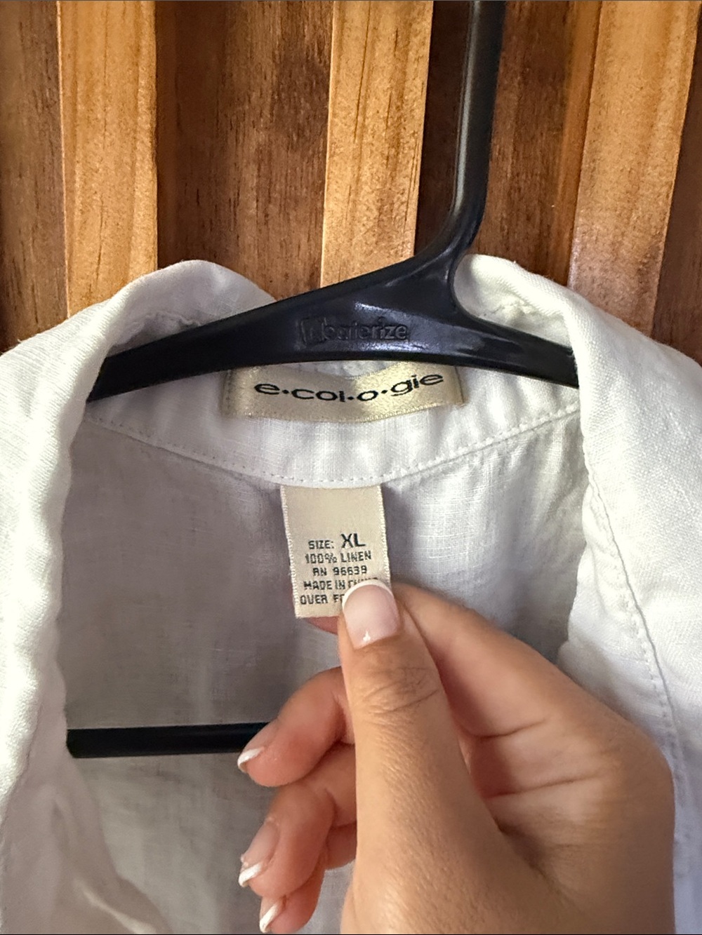 Vintage Ecologie 100% linen Buttoned Front Classic fit Shirt. Size XL run small - Picture 5 of 7
